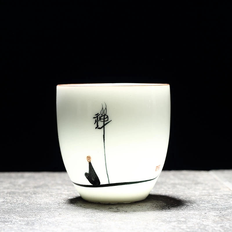 yuntasty 6 pcs traditional ceramic tea cup handpainted sets of 6 cups chinese kung fu cup porcelain Teacups sets drinkware 150ml
