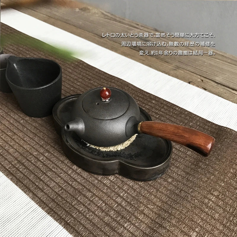 yuntasty black ceramic teapot kettle chinese kung fu tea set