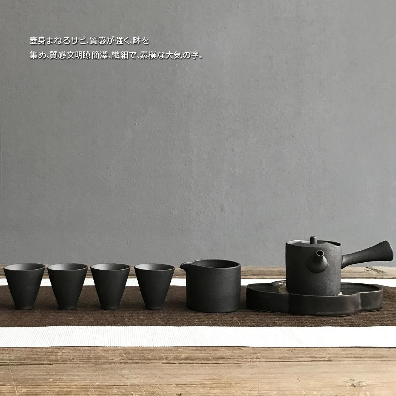 yuntasty black crockery ceramic teapot kettle tea pot japanese tea set drinkware