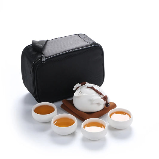 yuntasty ceramic teapot kettle gaiwan tea cup for puer chinese tea pot portable tea set with travel bag