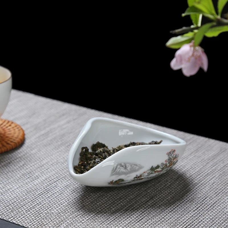 yuntasty coffee and tea tools ceramic tea scoops ceramic accessories chinese kung fu tea set