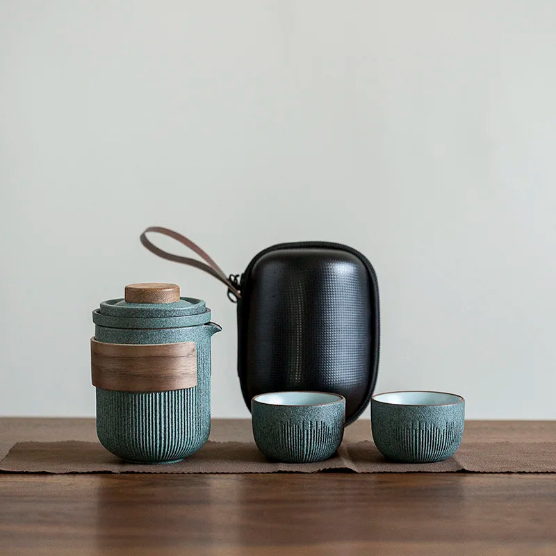yuntasty green ceramic teapot teacups a tea set portable travel tea set drinkware