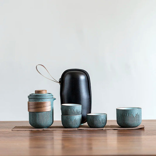 yuntasty green ceramic teapot teacups a tea set portable travel tea set drinkware