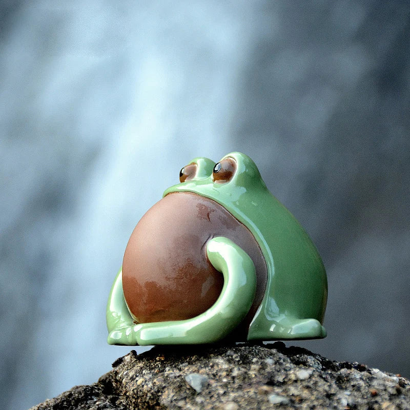 yuntasty green frog purple clay coffee and tea tools ceramic tea pets chinese kung fu tea accessories