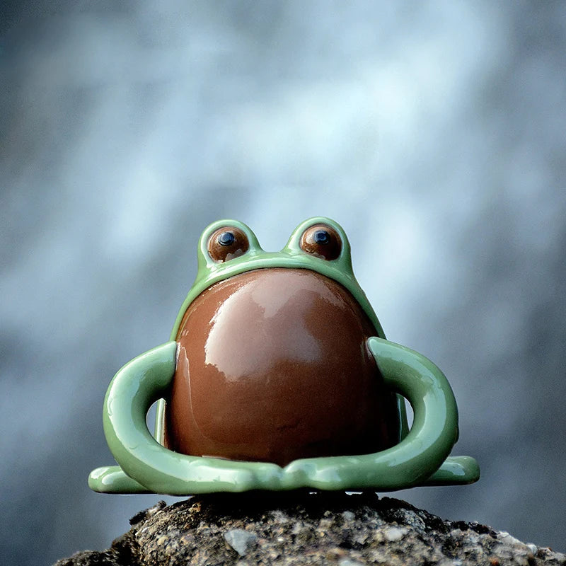 yuntasty green frog purple clay coffee and tea tools ceramic tea pets chinese kung fu tea accessories