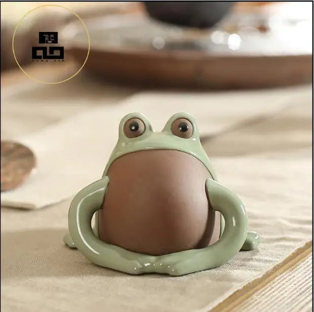 yuntasty green frog purple clay coffee and tea tools ceramic tea pets chinese kung fu tea accessories