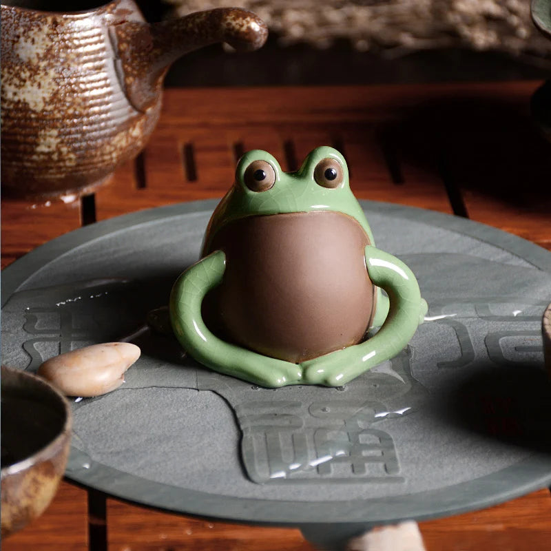yuntasty green frog purple clay coffee and tea tools ceramic tea pets chinese kung fu tea accessories