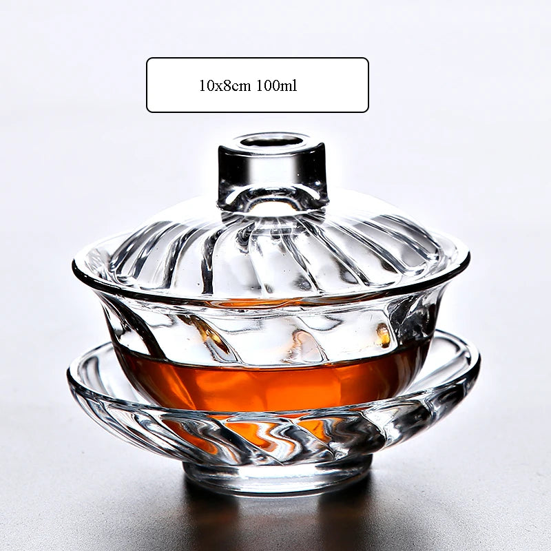yuntasty heat-resistant glass gaiwan teapot for puer gaiwan cup of tea