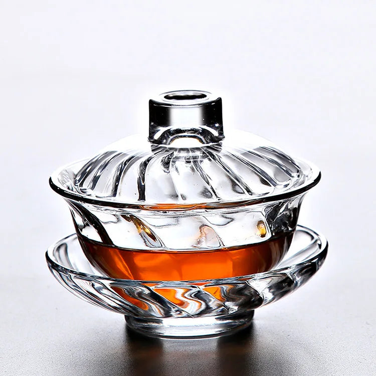 yuntasty heat-resistant glass gaiwan teapot for puer gaiwan cup of tea
