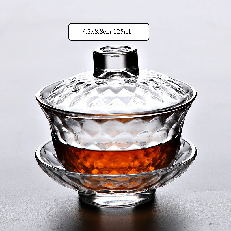 yuntasty heat-resistant glass gaiwan teapot for puer gaiwan cup of tea
