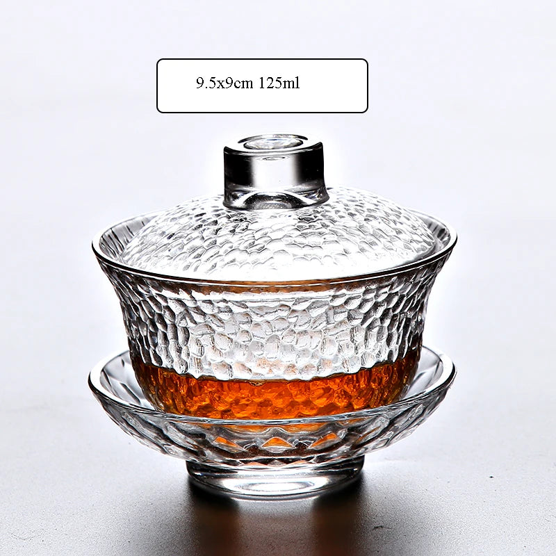 yuntasty heat-resistant glass gaiwan teapot for puer gaiwan cup of tea