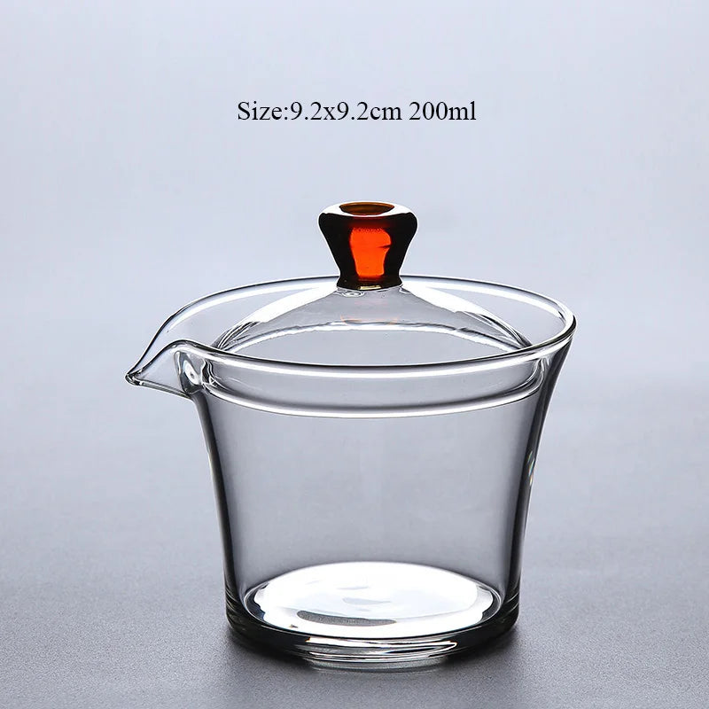 yuntasty heat-resistant glass gaiwan teapot for puer gaiwan tea cup of tea