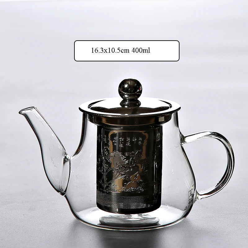 yuntasty heat-resistant glass teapot with infuser tea pot glass tea set