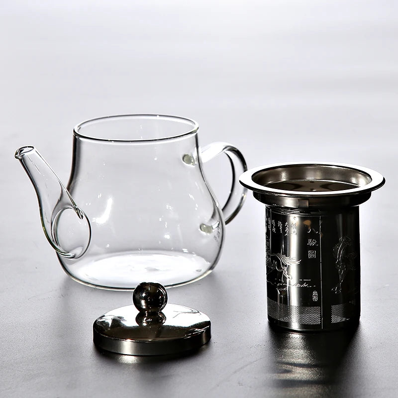 yuntasty heat-resistant glass teapot with infuser tea pot glass tea set