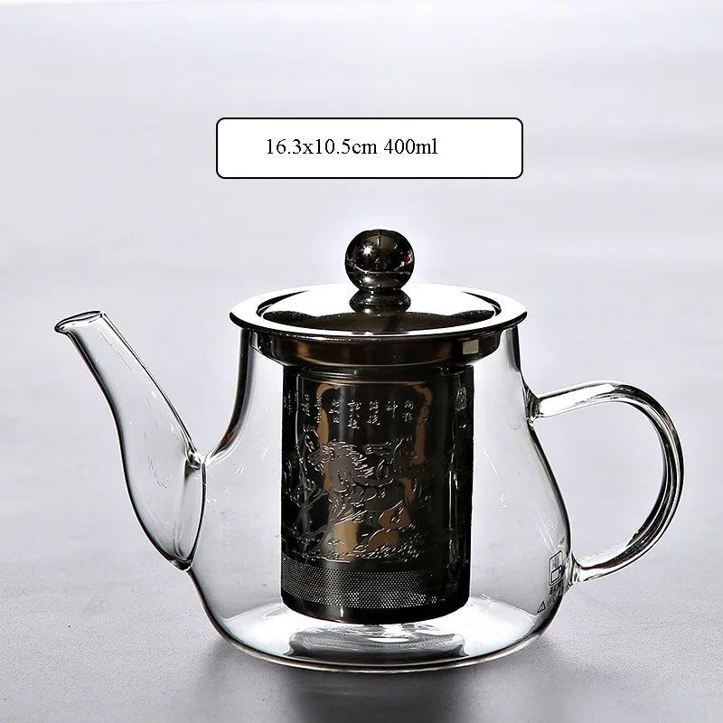 yuntasty heat-resistant glass teapot with infuser tea pot glass tea set