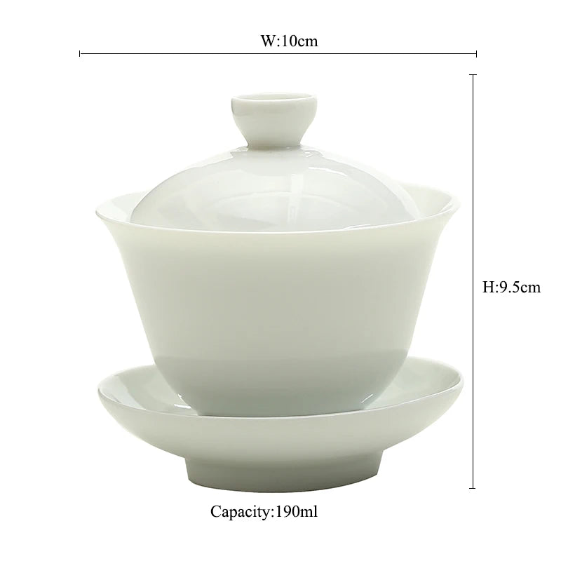 yuntasty white ceramic gaiwan teacup teapot porcelain chinese kung fu tea set