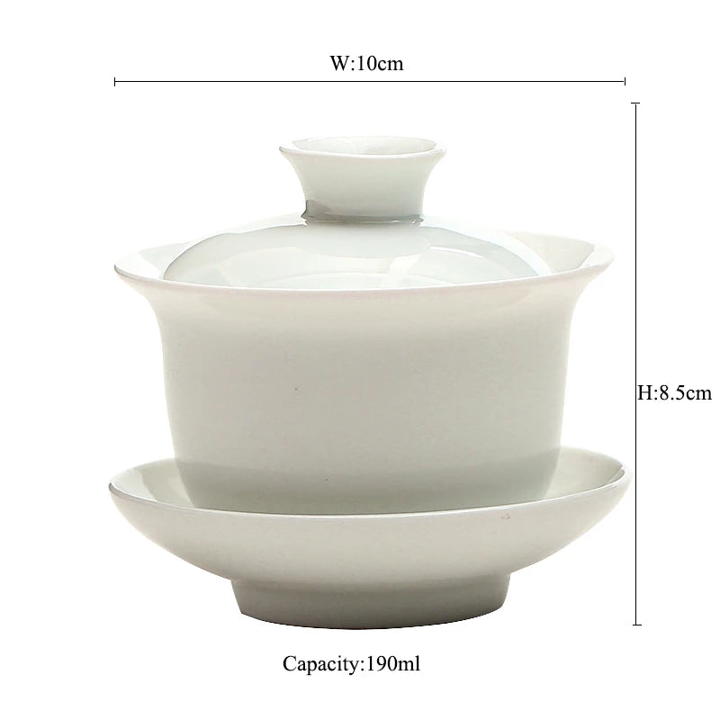 yuntasty white ceramic gaiwan teacup teapot porcelain chinese kung fu tea set