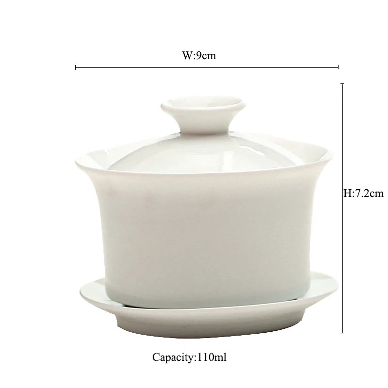 yuntasty white ceramic gaiwan teacup teapot porcelain chinese kung fu tea set