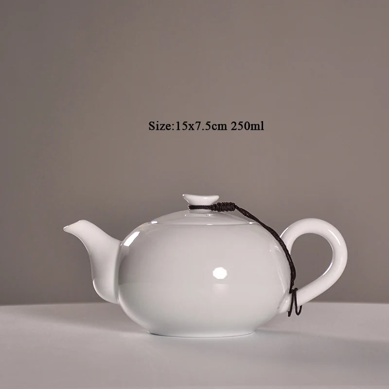 yuntasty white chinese ceramic teapot tea pot ceramic kung fu tea sets 250ml