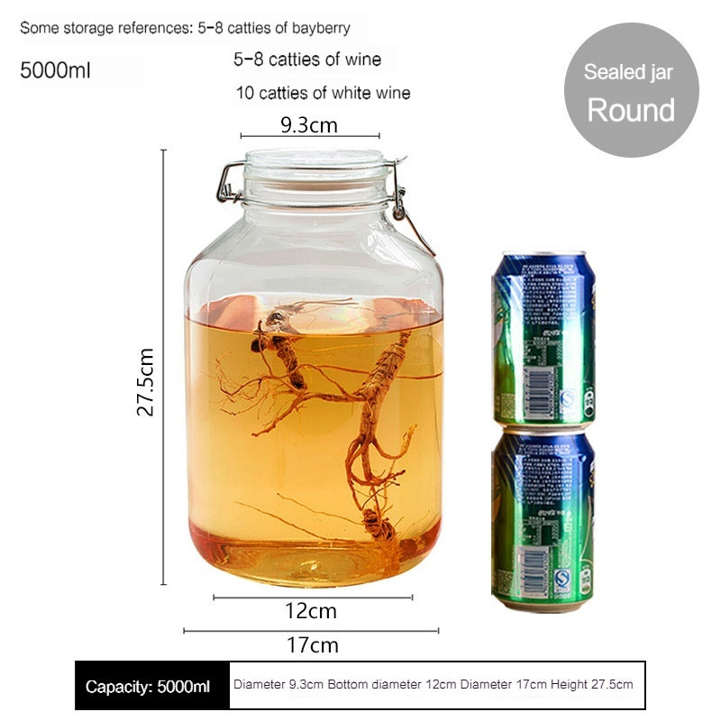 PO'MY Oli Glass Sealed Can, Wine Fermentation Jar, Green Waxberry Brewing Enzyme Fire Extinguisher Bottles, Pickled Vegetables Earthen Jar