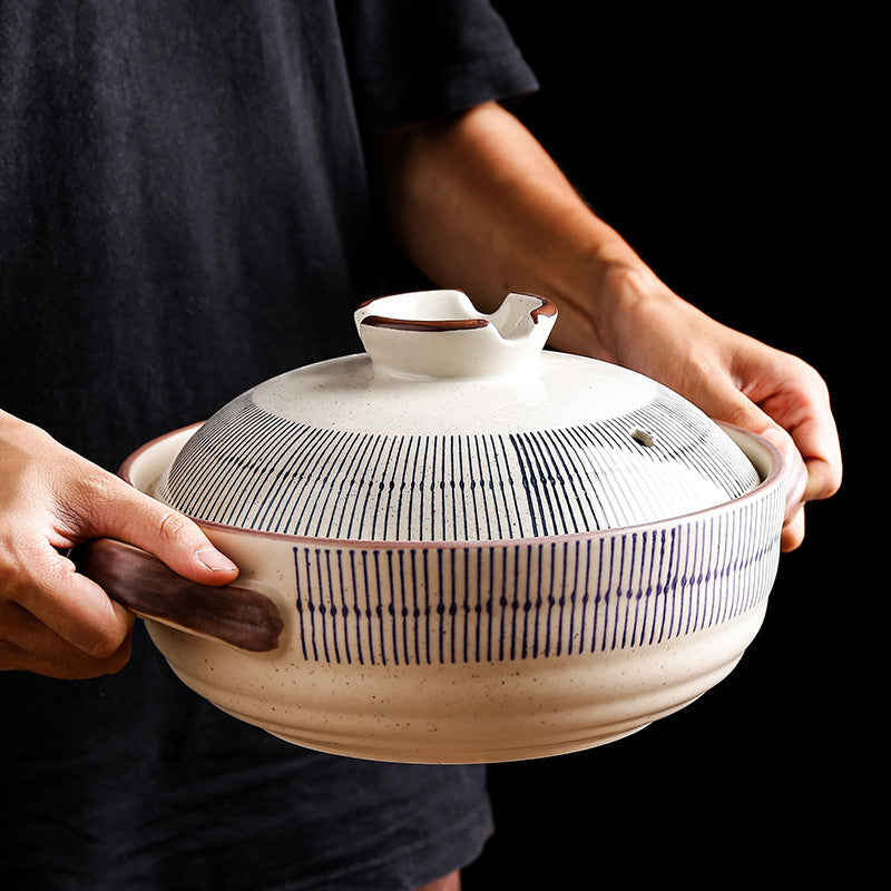 Household Gas Stove Dedicated Old-Fashioned Chinese Casseroles, Japanese Ceramic High Temperature Resistant Claypot Rice Bouilli Pot