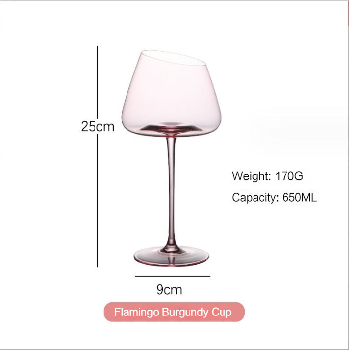 French Flamingo Red Wine Glass, Crystal Glass Goblet, Affordable Luxury Style Good-looking Wine Glass Crystal Glasses, Gift