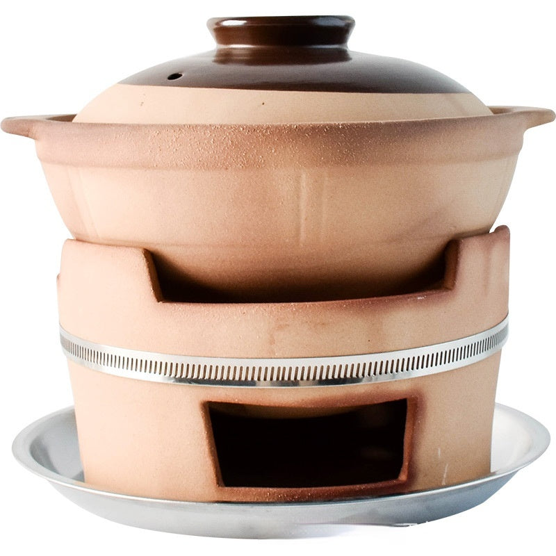 Hot Pot Household Claypot Rice Casserole, Stew Pot, Soup Burning Gas Stove Dedicated Small Size Old-Fashioned Pottery Clay Charcoal Stove