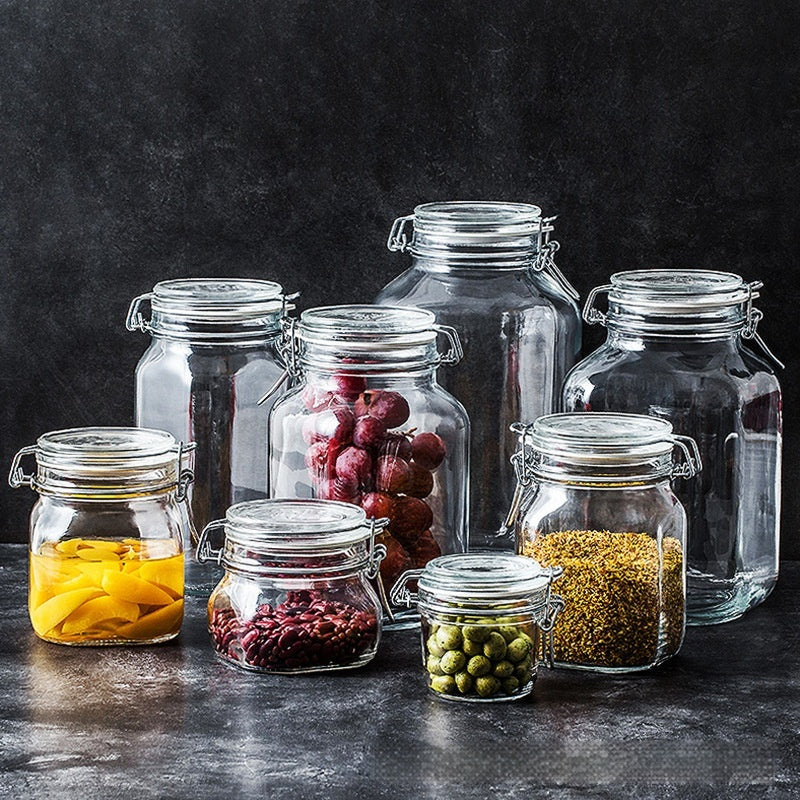 PO'MY Oli Glass Sealed Can, Wine Fermentation Jar, Green Waxberry Brewing Enzyme Fire Extinguisher Bottles, Pickled Vegetables Earthen Jar