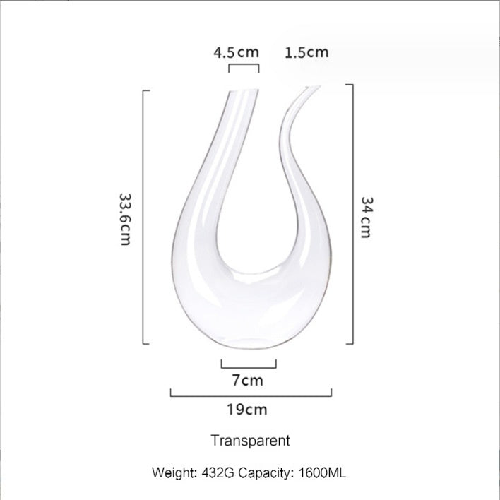 European-Style Home Crystal Glass U-Shaped Red Wine Wine Decanter, Personalized Creative Cocktail Shaker