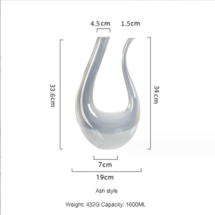European-Style Home Crystal Glass U-Shaped Red Wine Wine Decanter, Personalized Creative Cocktail Shaker