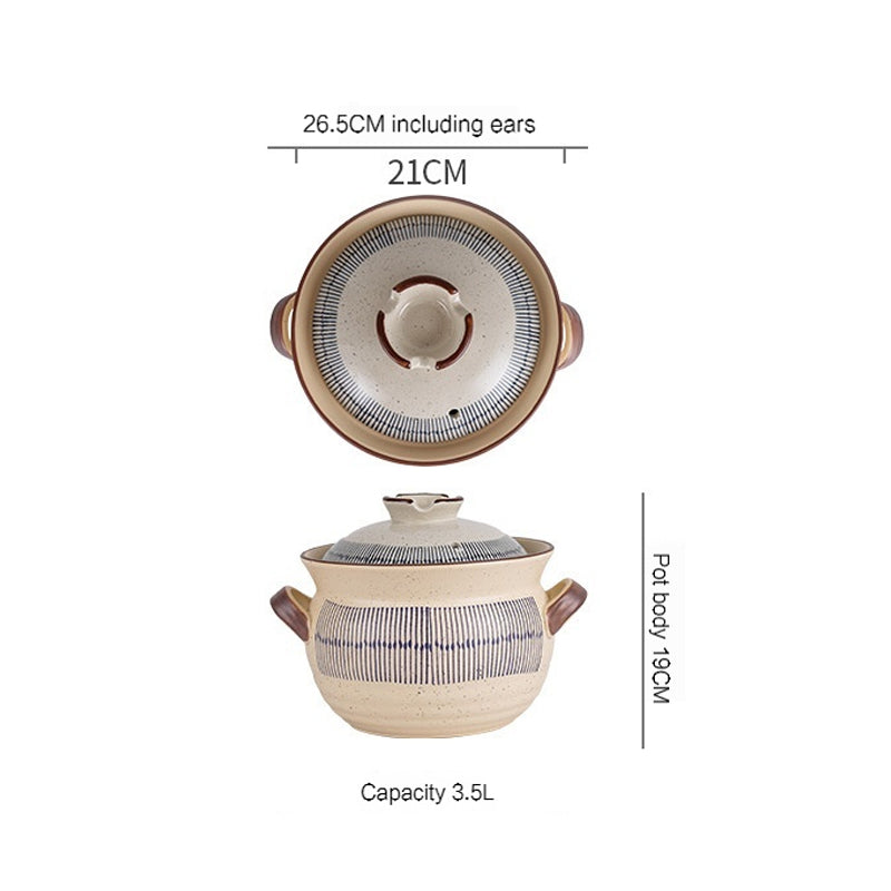 Household Gas Stove Dedicated Old-Fashioned Chinese Casseroles, Japanese Ceramic High Temperature Resistant Claypot Rice Bouilli Pot