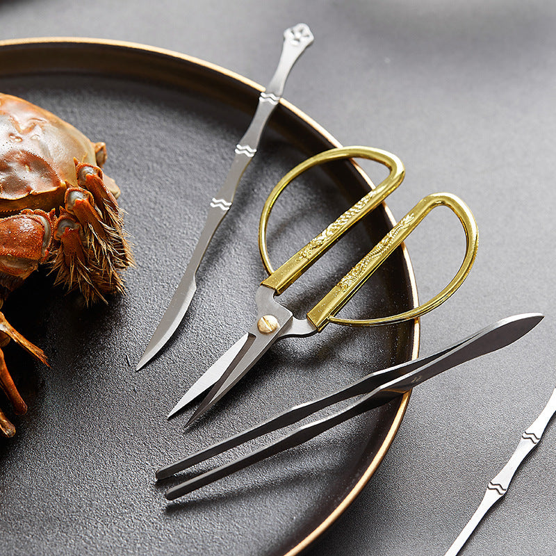 Household Crab Eating Tools, Eight Tools for Eatting Crabs Crab Disassemble Artifact, Crab Scissors Crab Clamp Eat Hairy Crabs Dedicated Tool Set
