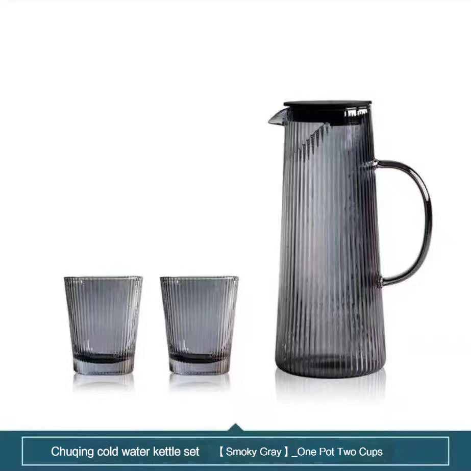 Cold Water Pot Set Japanese-Style Water Pitcher Household Cold Boiled Water Cup Set Large Capacity Jug High Temperature Resistant Teapot Cup