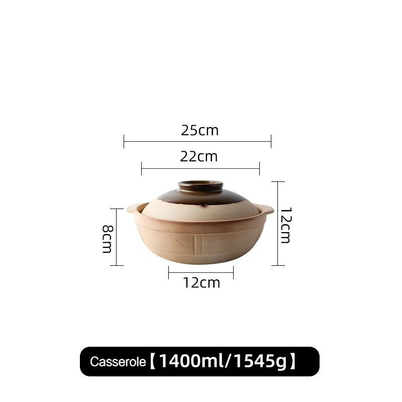 Hot Pot Household Claypot Rice Casserole, Stew Pot, Soup Burning Gas Stove Dedicated Small Size Old-Fashioned Pottery Clay Charcoal Stove