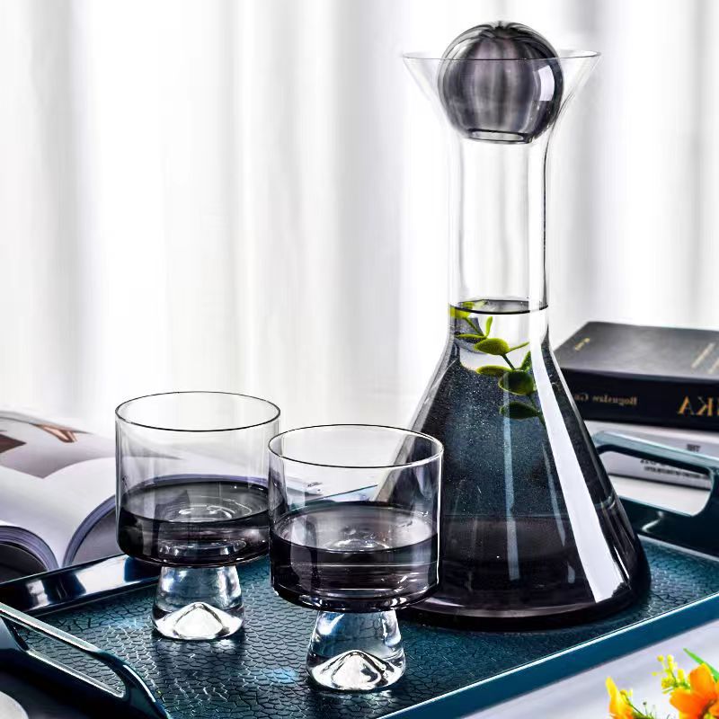 Cold Water Bottle Home Use Set, Affordable Luxury Style Good-looking Large Capacity Glass Cool Water Pot, Summer Living Room Gradient Cold Water Bottle