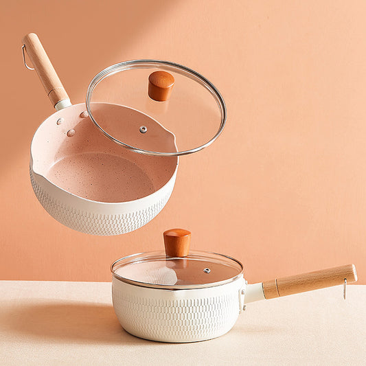 Japanese Yukihira Pan, Non-Stick Small Soup Pot, Household Induction Cooker Gas Stove Cooking Noodles Instant Noodle Pot